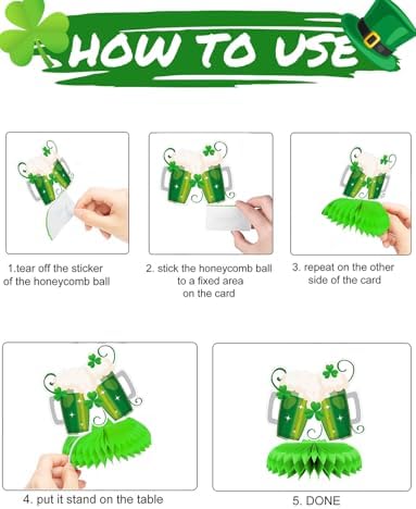 9Pcs St Patricks Day Table Decorations, Green St. Patrick's Day Centerpiece