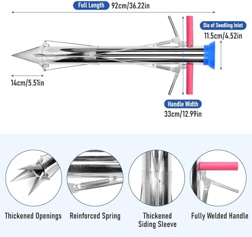 AIWFL Seedling Transplanter Long Double Handled Bulb Planter Tools