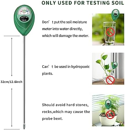 Censinda Soil Moisture Meter, Long Probe Soil Moisture Monitor for House Plants, Soil Hygrometer Moisture Sensor for Indoor & Outdoor, Garden, Farm, Lawn Plant Care, No Battery Needed(Green)