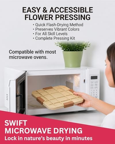 Microfleur Microwave Craft Flower Preservation Press Portable Kit, 9 inch