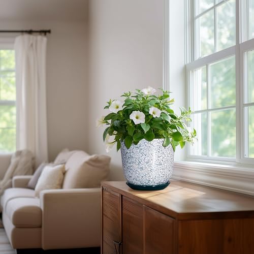 Ceramic Pots for Plants, 8 Inch Plant Pot for Indoor, Green