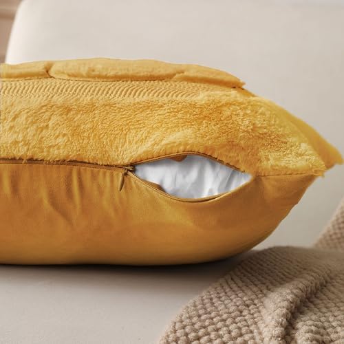 Allorry Fall Pillow Covers 18x18 2 Pack Yellow Pumpkin Home Decor PT010D18