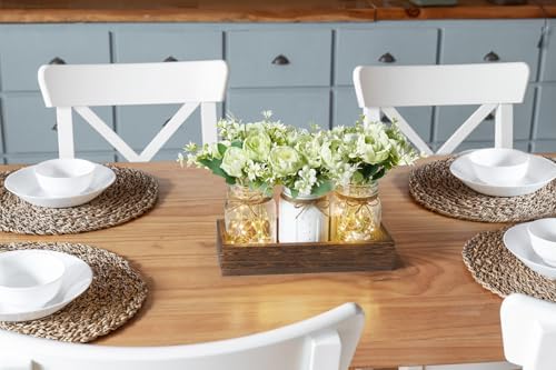 Mkono Mason Jar Lights Centerpieces for Tables Dining Room Farmhouse Decor