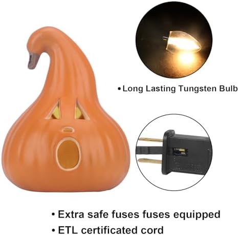 12" Jack O' Lantern - Halloween Pumpkin Decoration - Shatterproof Waterproof Pumpkin Safe for Indoor Outdoor - Perfect Halloween Party Favors - 12 Inch