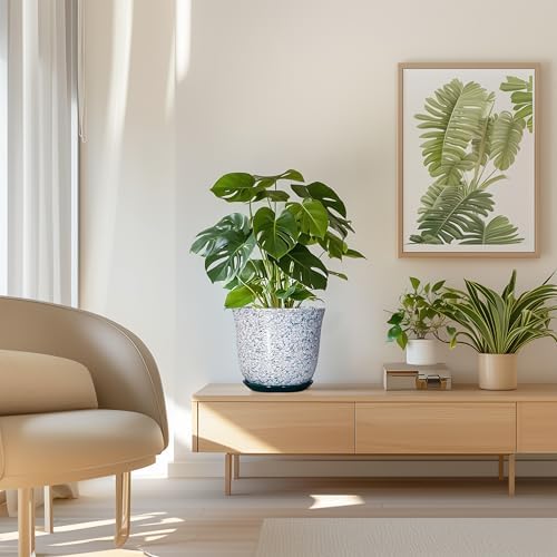 Ceramic Pots for Plants, 8 Inch Plant Pot for Indoor, Green