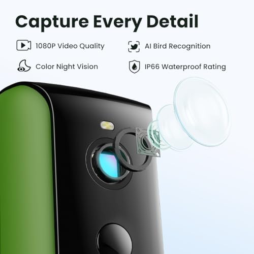 Birdfy 2 Smart Bird Feeder with Camera, 1080P HD for Outdoor Bird Watching