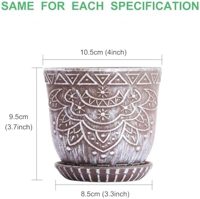 Gepege Ceramic Succulent Pots, 4 Inch Small Plant Pots with Drainage