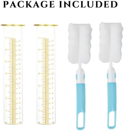 7'' Capacity Rain Gauge Replacement Tube Glass, 2 Pcs