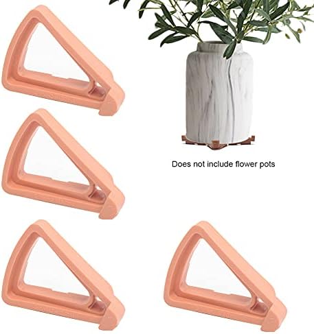 24pcs Plant Pot Feet, Invisible Flower Pot Risers, Pot Lifters Support, Triangle Feet Lifter, Terra Cotta Pot Toes for Indoor Outdoor Planters & Gardening Plant Container (Orange)