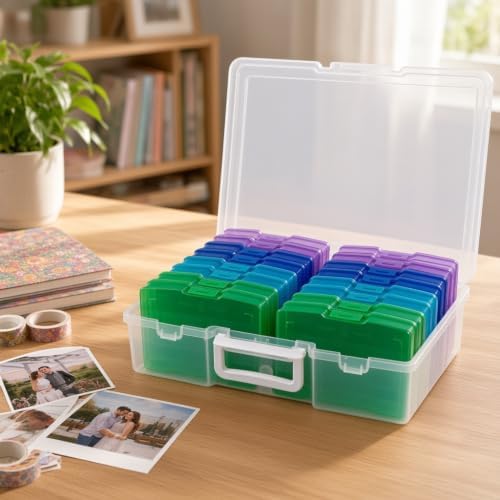 novelinks Photo Storage Box and 16 Inner 4" x 6" Photo Storage Containers