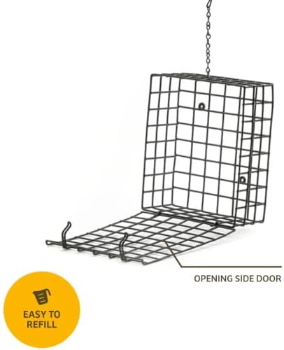 Birds Choice Suet Cage Feeder, Holds 1 Suet Cake | Hanging Bird Suet Feeder for Woodpeckers, Jays, Nuthatches | Vinyl Coated Grids | Sturdy for Garden, Backyard, Outdoor | 4.75" L x 1.625" W x 6" H