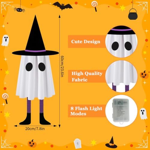 Halloween Decorations Outdoor, 3 Pack Hanging Light Up Ghosts