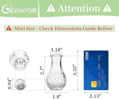 Glasseam Mini Bud Vases for Centerpieces: 20Pcs Clear Glass Vases in Bulk