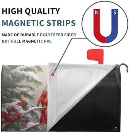 Winter Cardinal Mailbox Covers Magnetic Standard Size 18 X 21