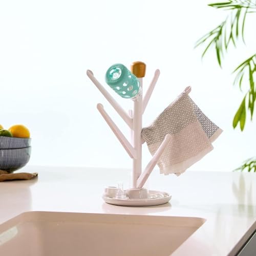 Full Circle Branch Out, Upright Kitchen Drying Rack, Ceramic Base, Perfect for Bottles, Dishcloths, and Bags