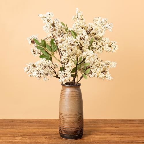 2 Pcs 31" Artificial Berry Stems, Faux Nandina Berries, Cream