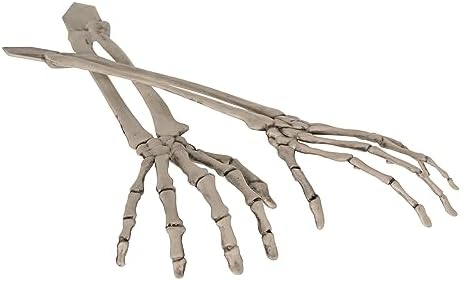 Beistle 2 Piece 17.5" Spooky Theme Plastic Skeleton Hand Yard Stakes, Scary Halloween Lawn Decorations, Celebrating with You Since 1900