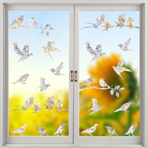 Niviy Non Adhesive Rainbow Window Clings for Glass Window Decals