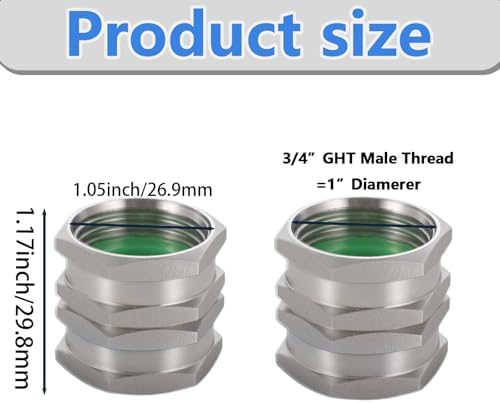 304 Stainless Steel Female to Female Garden Hose Adapter，3/4" GHT to 3/4" GHT Fitting Connect, Green Thumb Quick Swivel Connector Adapter, Double Hose Connector
