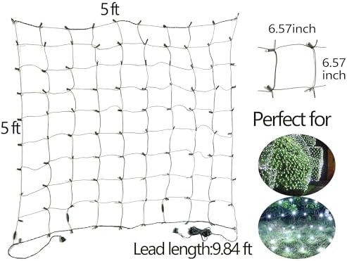 HISHINY Christmas Lights Outdoor Decorations for Bushes,LED Connectable Bush Christmas Lights Outdoor Yard Mesh Shrub Net Light for Party, Holiday, Wedding, Tree,Bushes (Cool White)