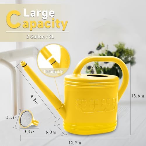 2 Gallon Garden Watering Can, Plastic Outdoor Watering Can for Plants