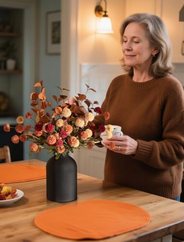 BLOSMON Faux Flowers Table Centerpiece for Dining Room, Fall Flower in Vase