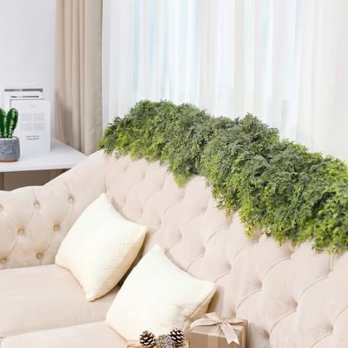 6Ft Christmas Cedar Garland, Realistic Artificial Pine Garlands