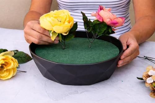 FLOFARE Floral Foam Round Blocks for Flower Arrangements, Green Florist Flower Foam for Fresh & Artificial Flowers, Wedding & Party Décor (Extra Large 10")