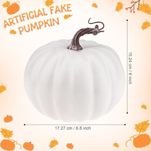7 Inch White Artificial Pumpkin Fake Foam Pumpkin Craft Pumpkins