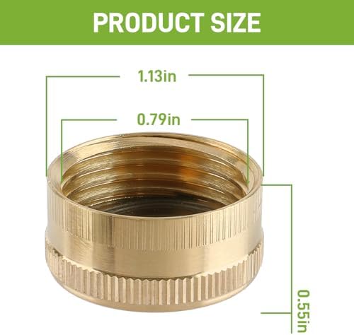 12PCS 3/4" Garden Hose Cap Garden Hose Connector Brass Cap