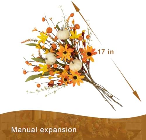 FloralElegance 11 Pack Artificial Fall Flower Picks with Pumpkins Flowers