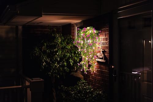 RECUTMS Artificial Hanging Plants with Lights Fake Hanging Spring Flowers