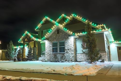 HLO Lighting Christmas Light Clip | All in One | Use with C9, C7, and LED Mini Lights | Christmas Light Hangers for Gutters | 100 Pack
