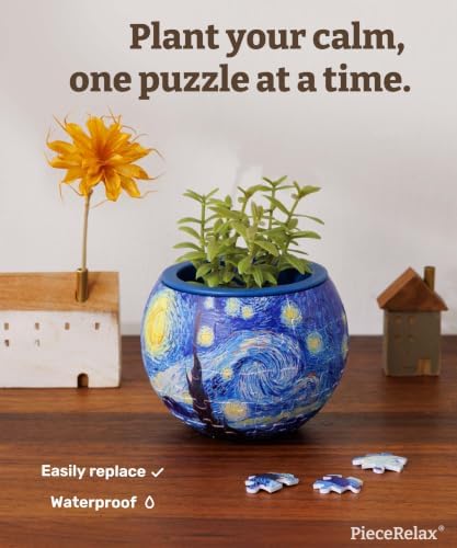 PieceRelax Unique 3D Puzzle Planter - 80 Plastic Pieces [K1153]