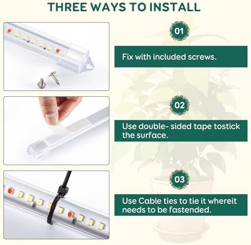 Grow Light Strips for Indoor Plants, 16" Full Spectrum Plant Light