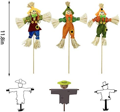 EBaokuup 10 Pcs Halloween Scarecrow Decorations, 12" Fall Harvest Scarecrow