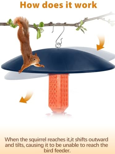 19.25-Inch Extra Large Squirrel Baffle,Hummingbird Feeder Shade Dome Cover, Bird Feeder Rain Guard, Hanging Squirrel Proof for Shepherd's Hook Outdoors (Blue) 2 Pack