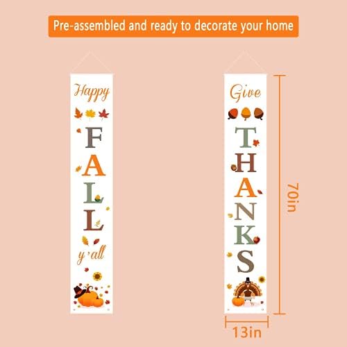 DAZONGE Thanksgiving Porch Banners for Indoor & Outdoor Fall Decorations