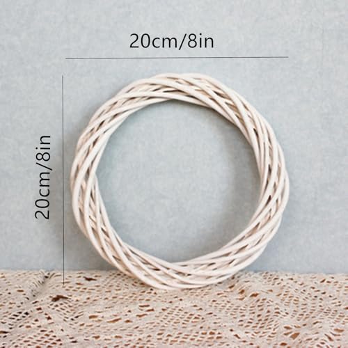 2Pcs Grapevine Wreaths, Willow Woven Round Wreath, White, 8IN