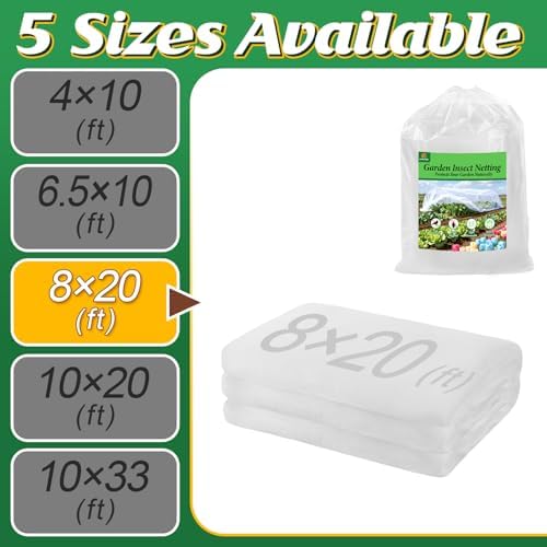 Alphatool 8x20ft Large Garden Netting, Ultra Fine Mesh Plant Covers