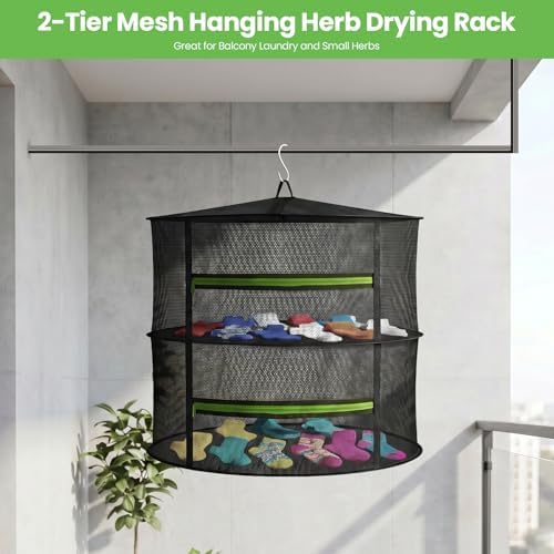 MEKOLIFE 2-Layer Herb Drying Rack Hanging, Small Mesh Dryer Net