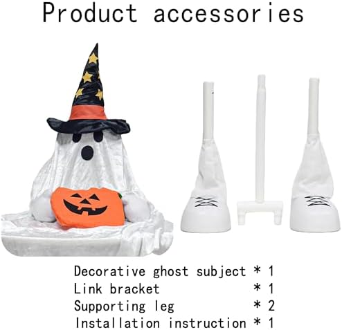 YUETJIN 32" Light Up Halloween Pumpkin Décor, Standing Trick or Treat