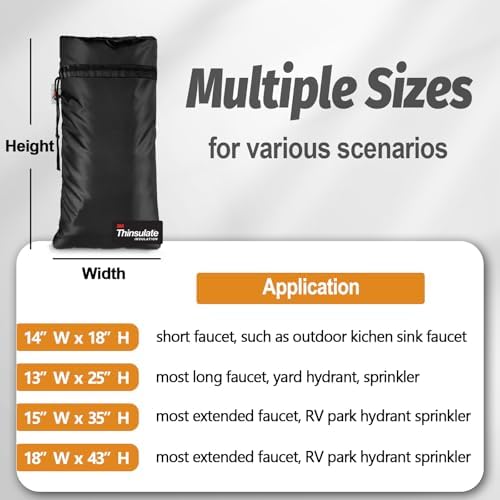 XXL Outdoor Faucet Covers for Winter, 3M Thinsulate Insulation Faucet Freeze Protector, 25”H x 13”W for Garden Lawn Faucets & Yard Hydrant, Waterproof Insulated Spigot Cover Faucet Sock – Green