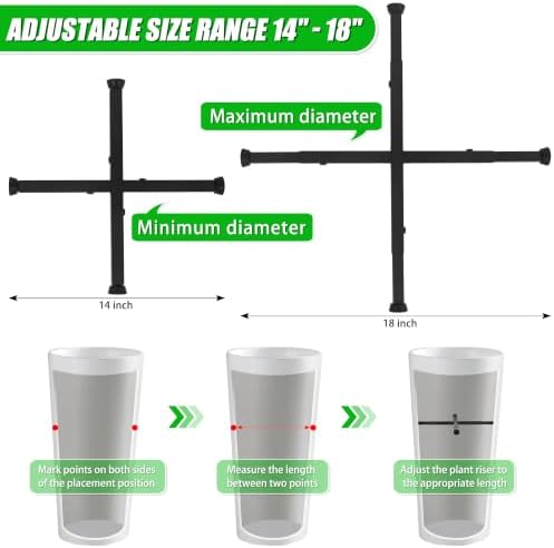 Adjustable Plant Risers for Inside Pots，Heavy Duty Metal Planter Inserts