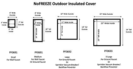 PF WaterWorks PF0693 NoFREEZE Outdoor Sprinkler Vacuum Breaker Freeze Protection Cover/Sock-Hiigh Quality 3M Thinsulate Insulation-Size X Large (24" x 24"), Black