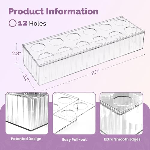 3 Pack Leak-Proof Wave Design Rectangular Flower Vases For Centerpieces - 24" Clear Flower Rectangle Vase as Floral Centerpieces for Tables, Long Flower Vase with 12 Holes as Flower Arrangement Holder