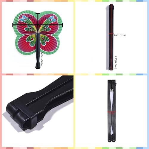 12 Pieces Butterfly Paper Fans