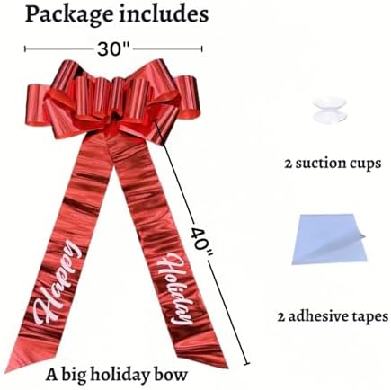 Big Christmas Bow 30 inch Holiday Bow for Christmas & Outdoor Decor