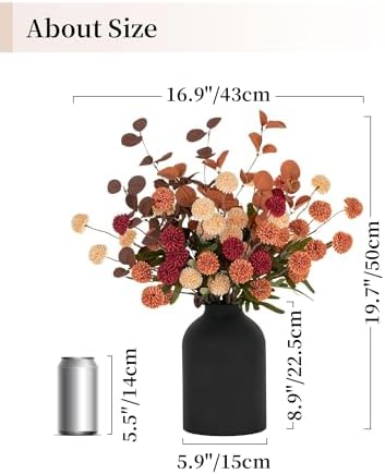 BLOSMON Faux Flowers Table Centerpiece for Dining Room, Fall Flower in Vase