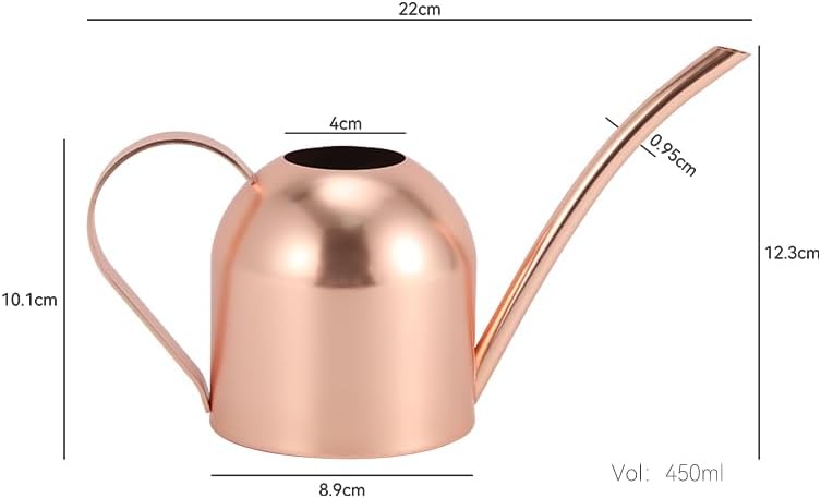 Gold Watering Can for Indoor Plants, 450ml/15oz Metal